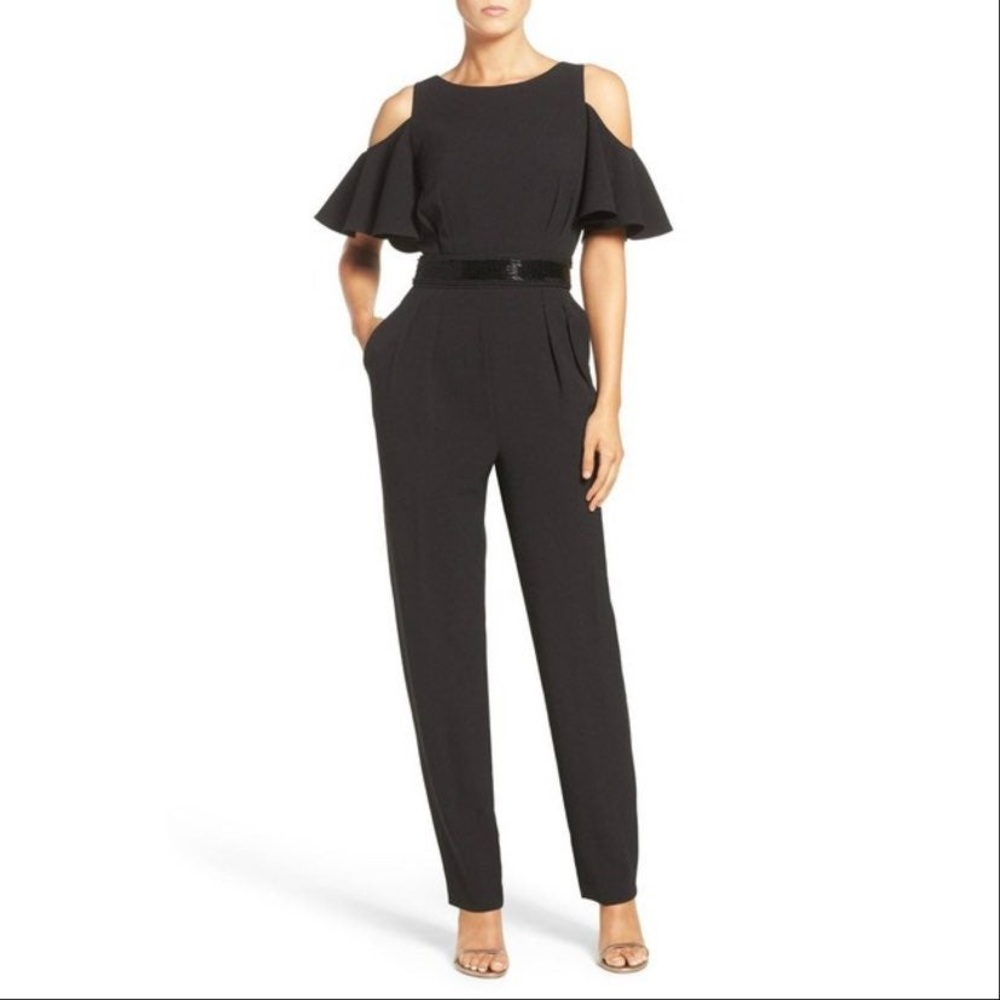 Eliza J Black Cold Shoulder Jumpsuit 12